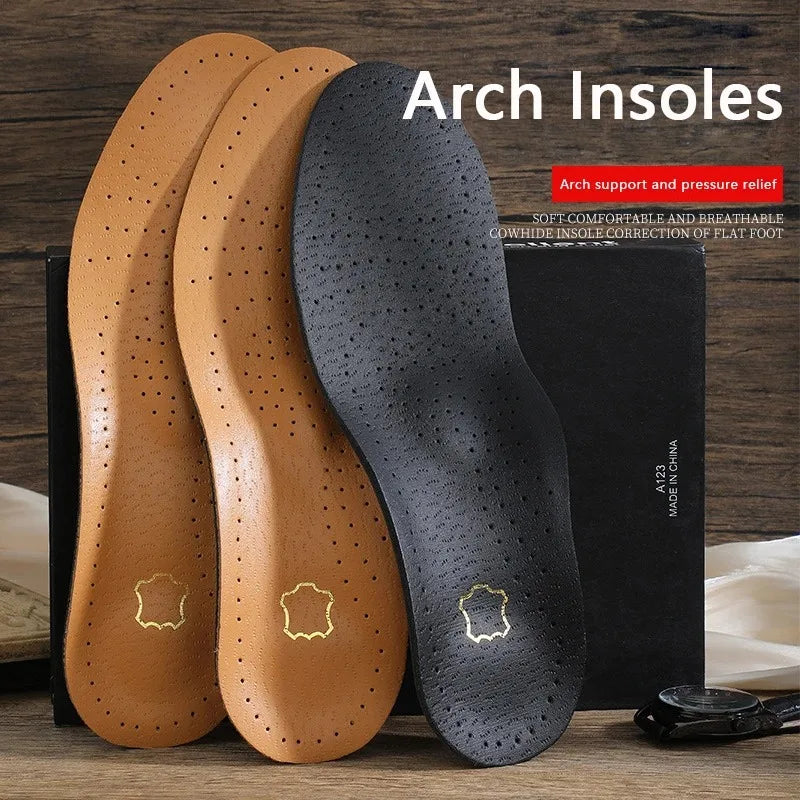 Leather Orthopedic Insoles for Men and Women