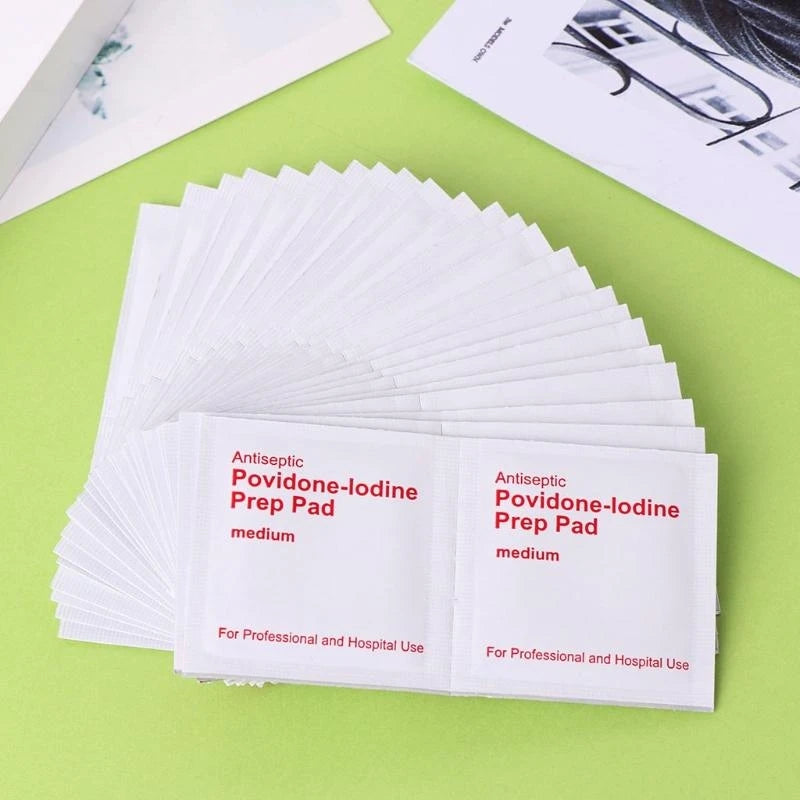 5 × 5 cm Iodine Wipes, 50 Pack