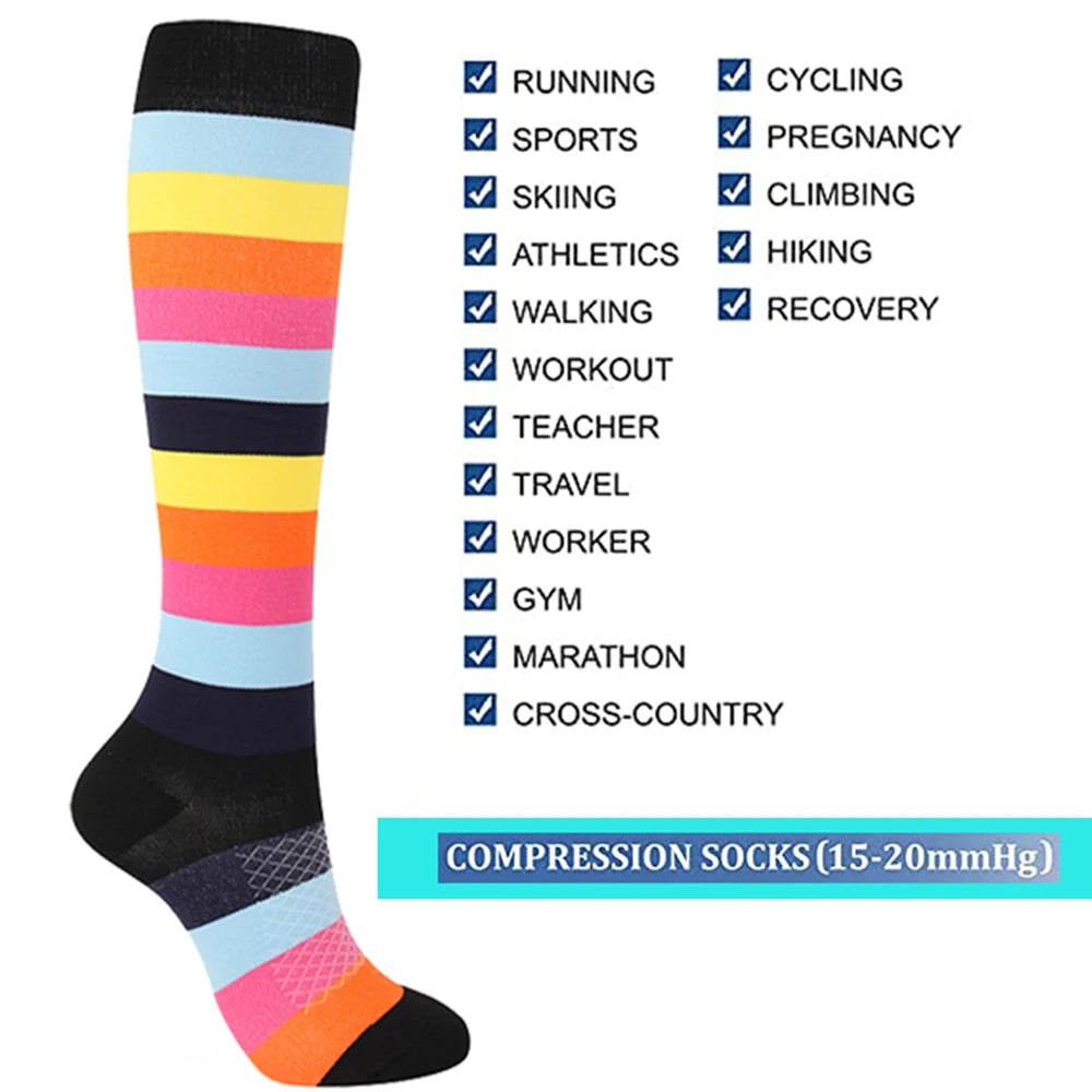 3-Pair Compression Socks in Random Colors
