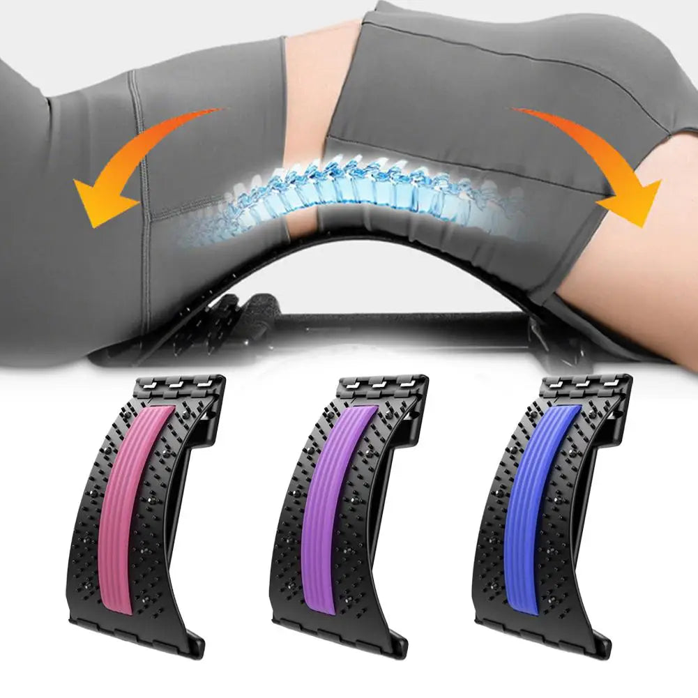 Magnetic Acupressure Lumbar Back Stretcher, 4-Level Adjustable
