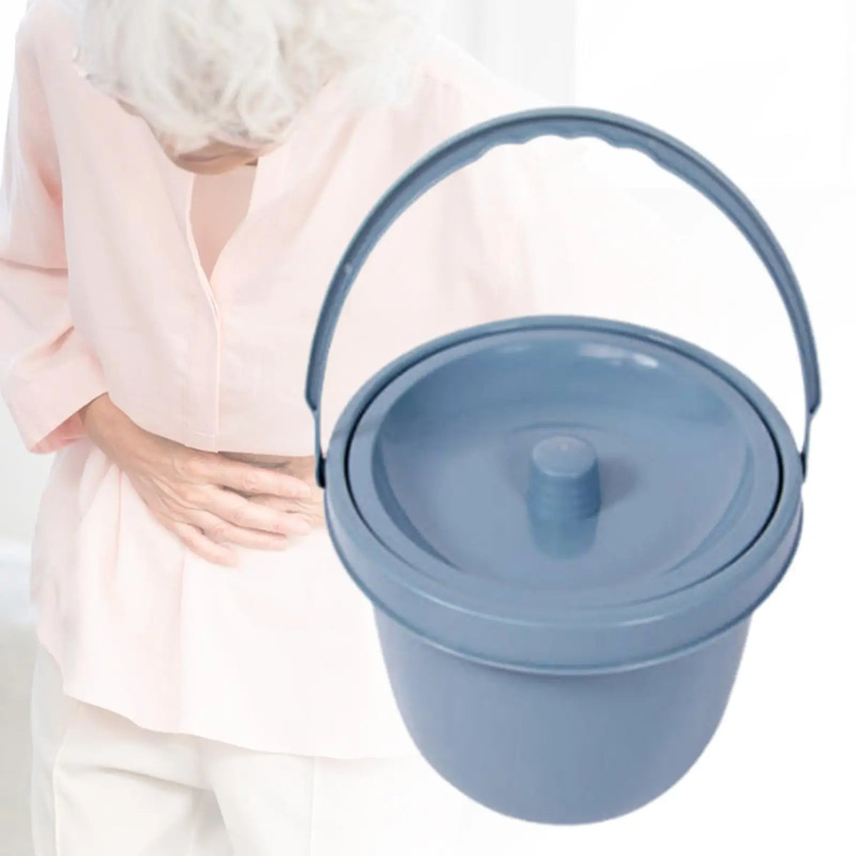 Portable Bedside Commode Bucket with Lid