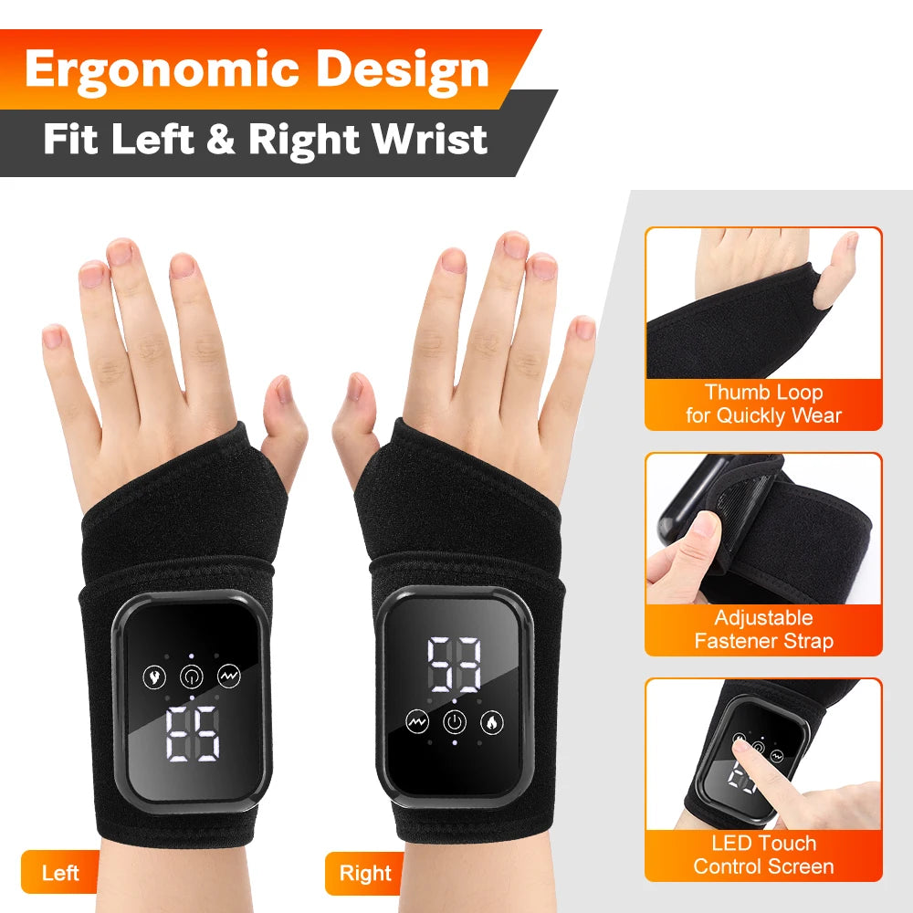 Electric Heating Wrist Massager with 3 Vibration Modes