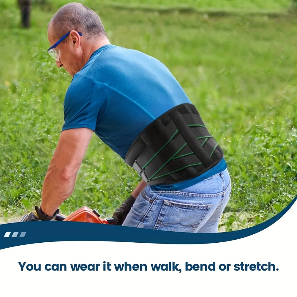 Lumbar Support Back Brace with 4 Support Bars, Breathable 3D Knit