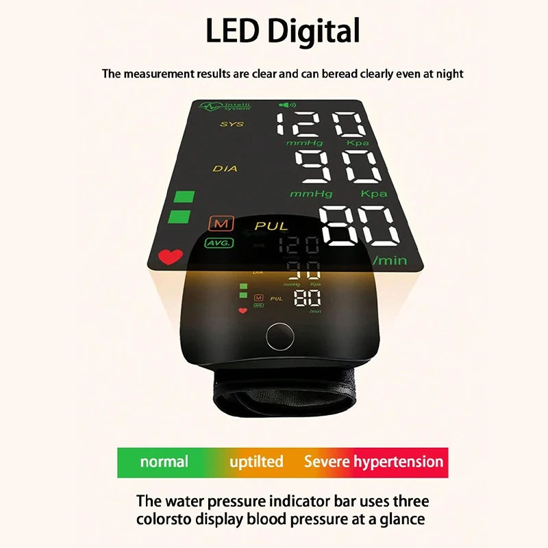 Rechargeable Wrist Blood Pressure Monitor for 2 Users
