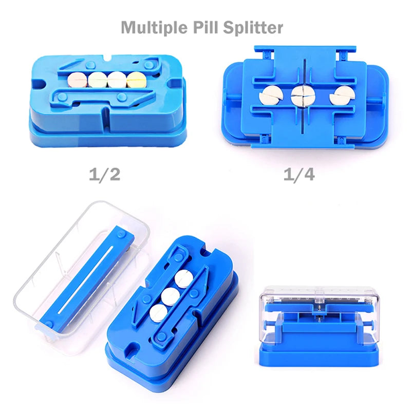 Blue Pill Cutter for Half or Quarter Tablets