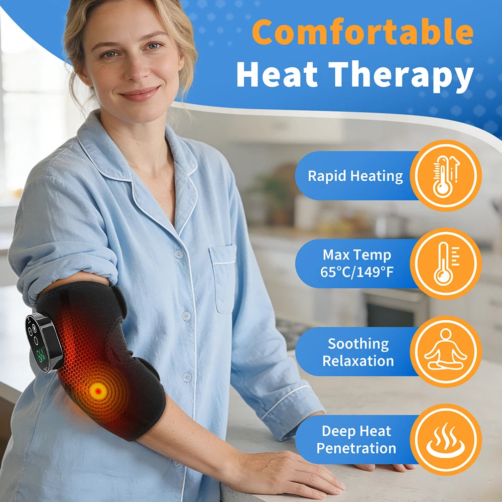 Cordless Heated Elbow Massage Brace with Vibration