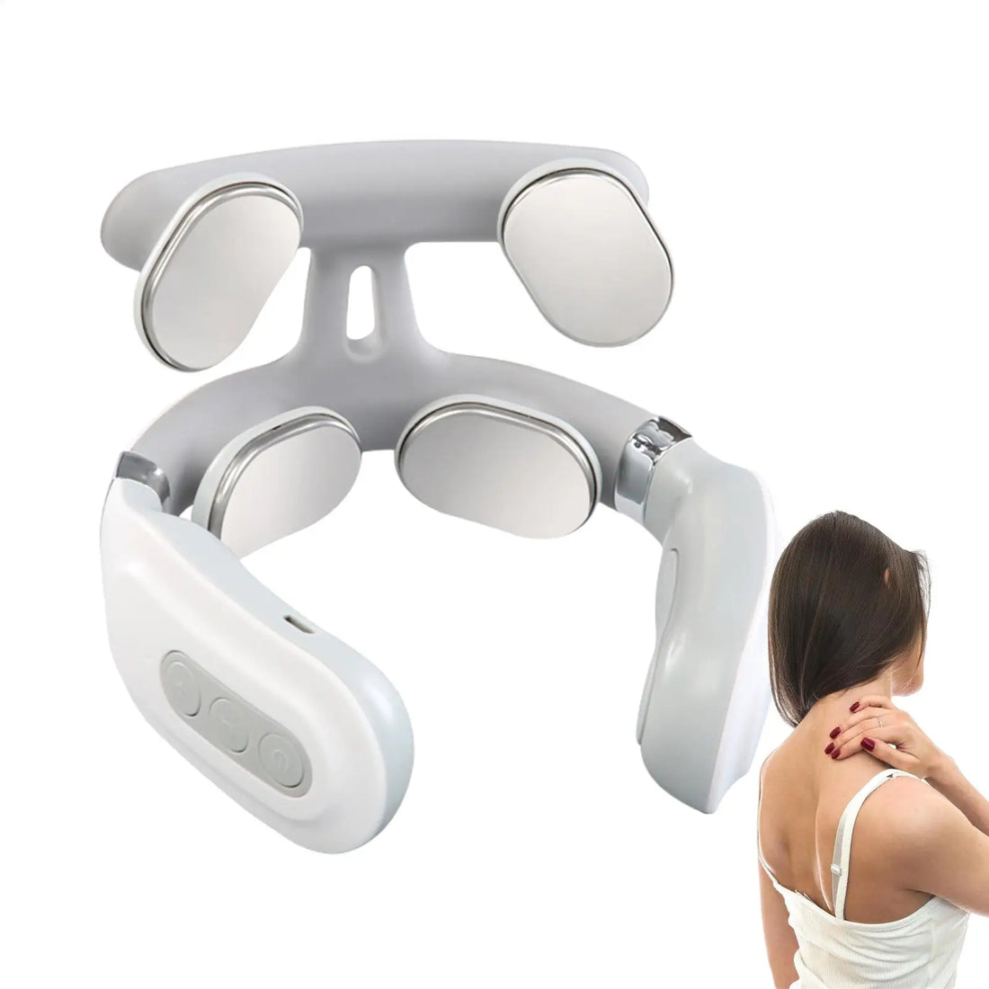 4-Head Neck Massager, USB Rechargeable with Heat