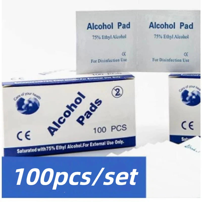 Alcohol Prep Pads, 100 Pcs, 75% Alcohol Swabs