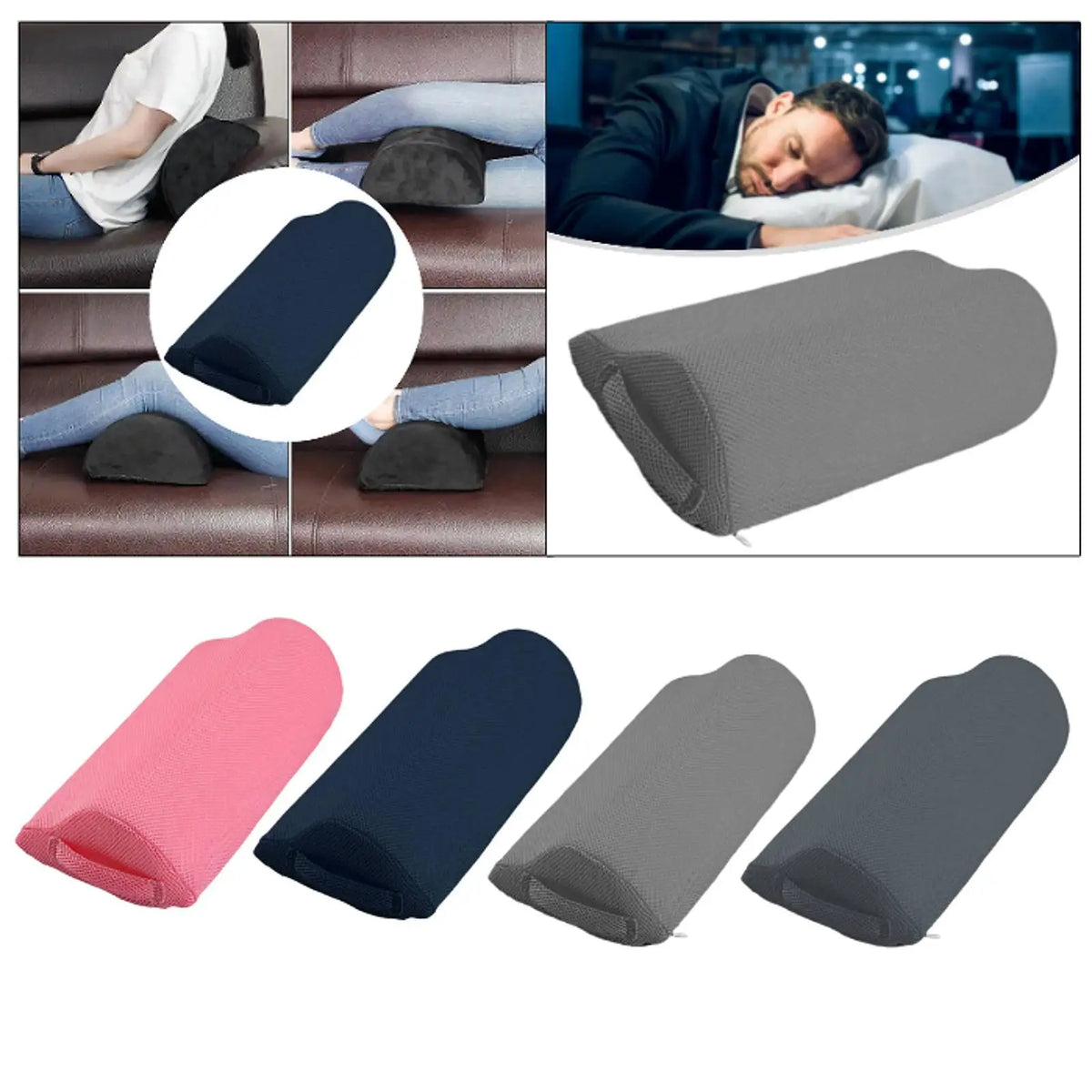 Under Knee Footrest Pillow, Ergonomic Half Moon Bolster