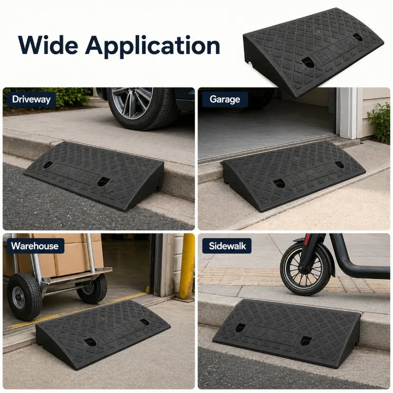 3 cm Portable Non-Slip Rubber Curb Ramp for Wheelchairs and Scooters
