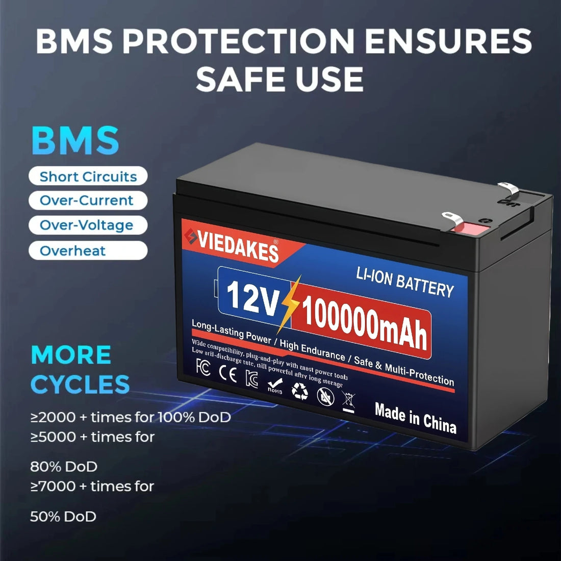 12 V Rechargeable LiFePO4 Mobility Battery