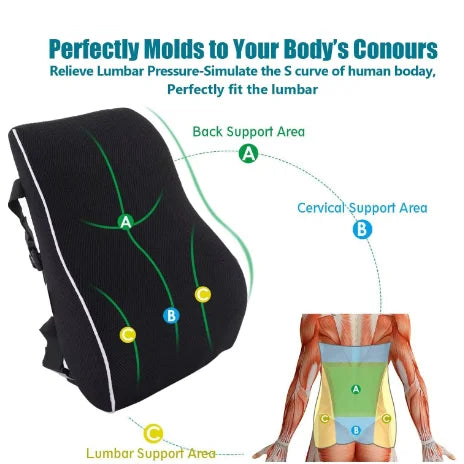 Memory Foam Lumbar Cushion for Car or Office Chair