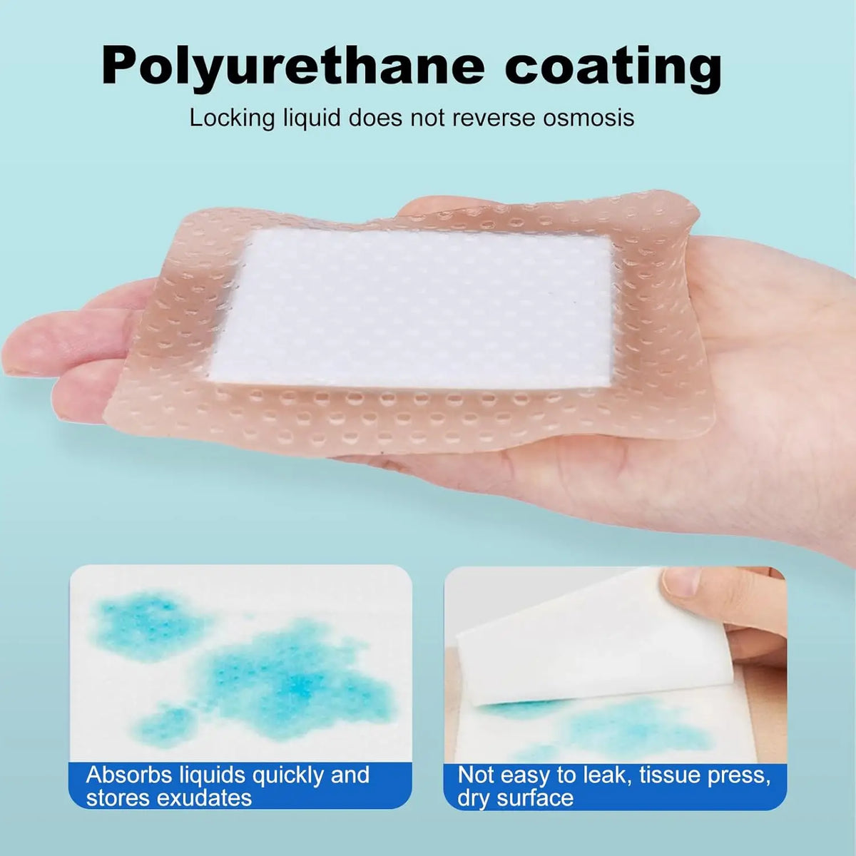 Silicone Foam Dressing, Self-Adhesive Bordered, Waterproof, Absorbent