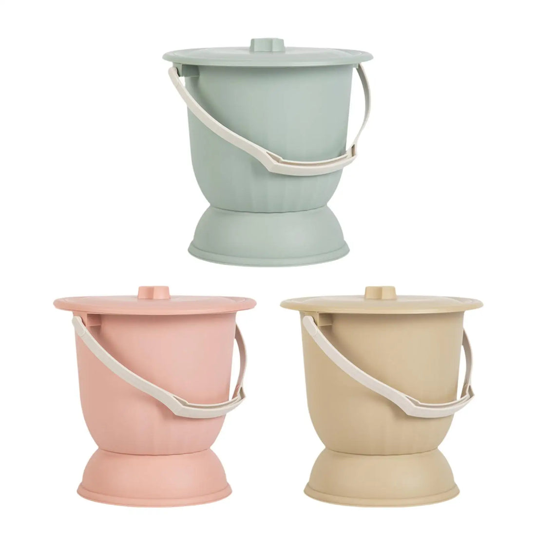 Portable Bedside Commode Bucket with Lid and Handle