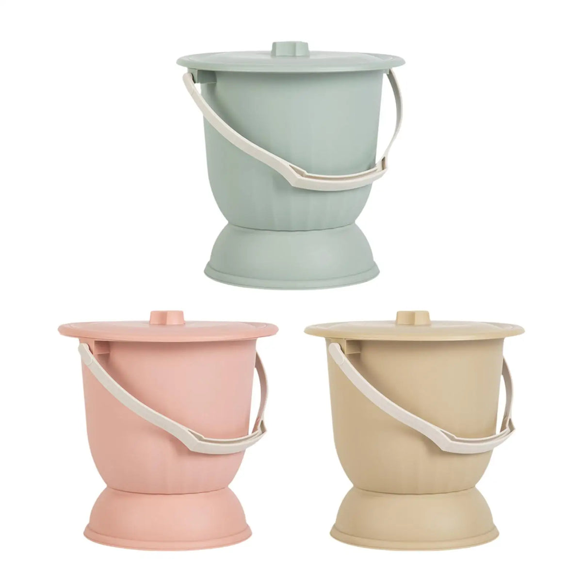 Portable Bedside Commode Bucket with Lid and Handle