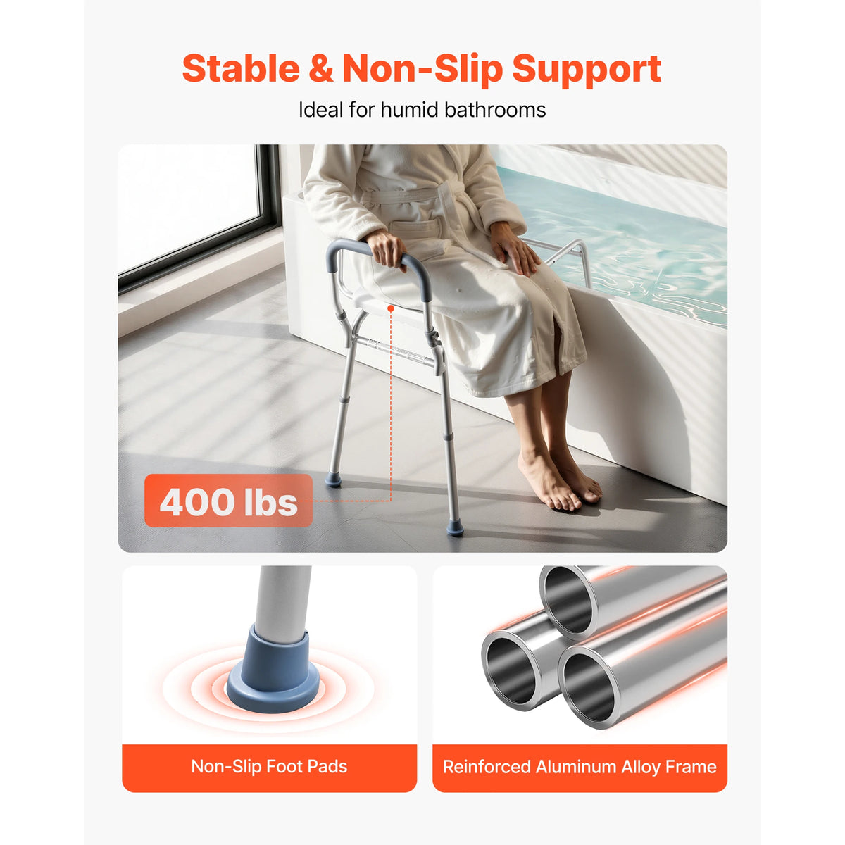 Sliding Shower Chair Tub Transfer Bench with Arms