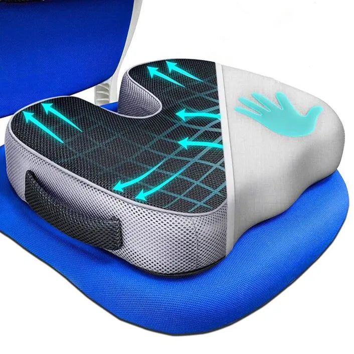 U-Shaped Breathable Seat Cushion with Washable Cover