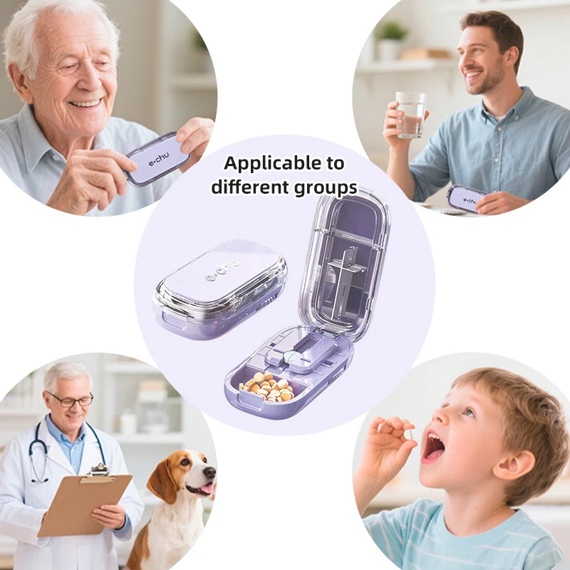 Adjustable Portable Pill Cutter with Hidden Blade
