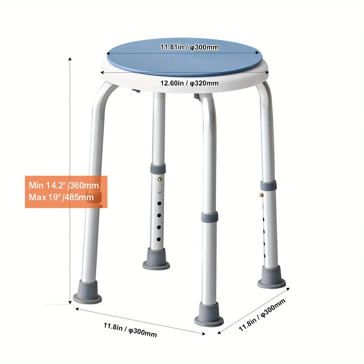 360-Degree Swivel Shower Seat for Bathtub