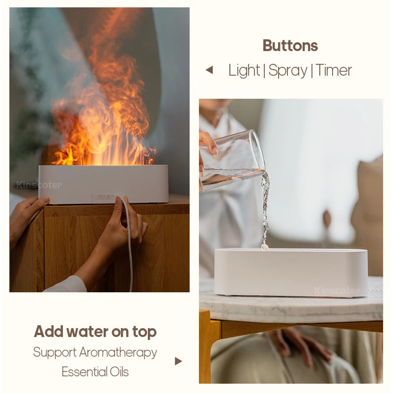 Fireplace Flame Cool Mist Diffuser, 150 ml