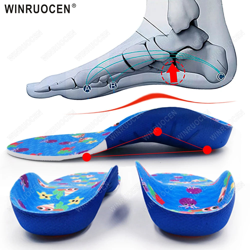 Kids Arch Support Insoles with Animal Prints