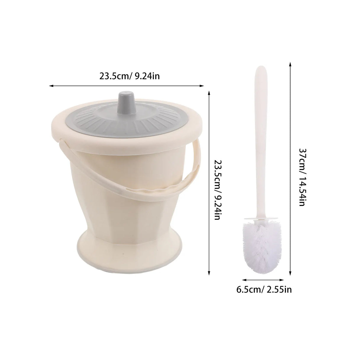 Portable Adult Toilet with Lid and Cleaning Brush