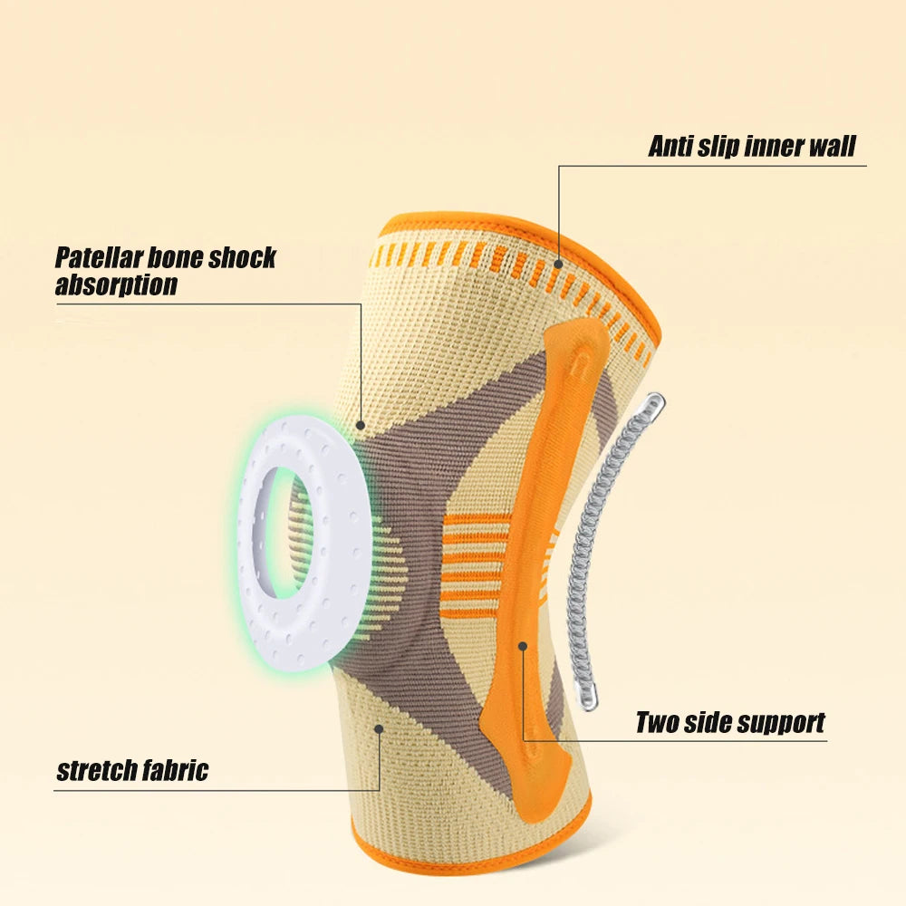 Knee Brace with Patella Pad and Side Stabilizers