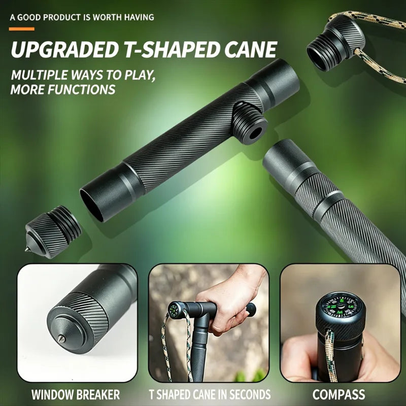 Foldable Adjustable Trekking Pole with T Grip