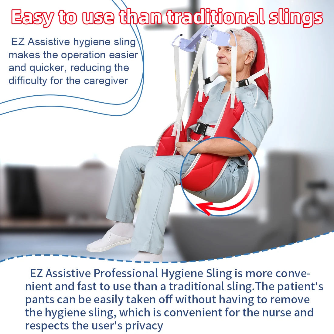 Patient Lift Hygiene Sling with Head Support