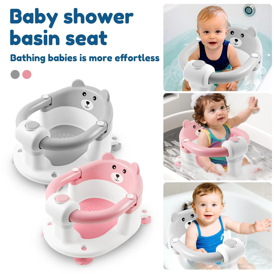 Baby Bath Seat with Armrest Support