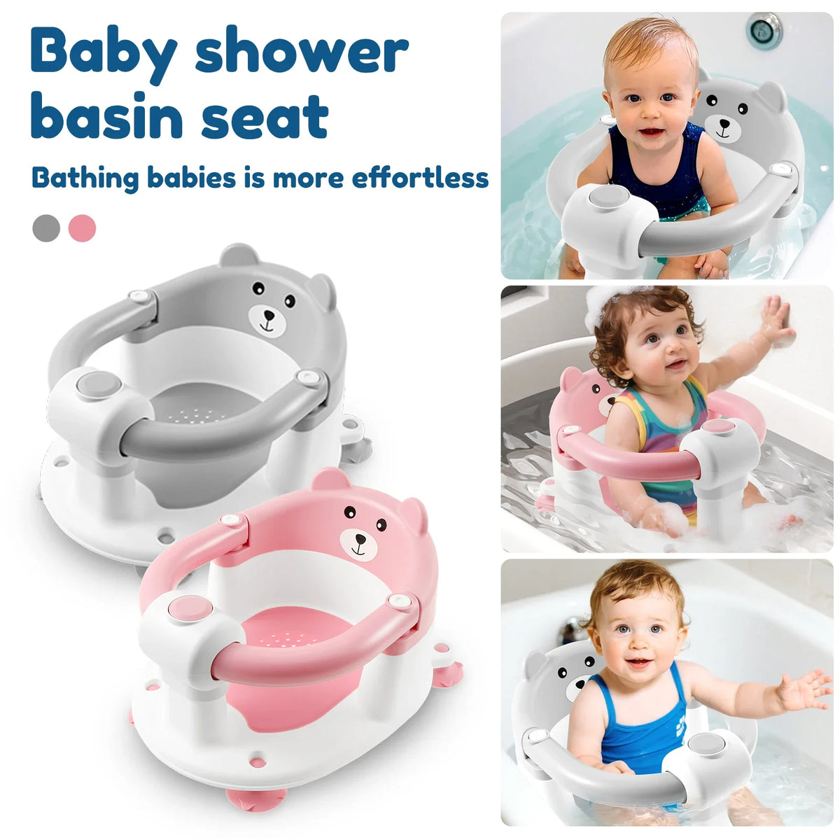 Baby Bath Seat with Armrest Support