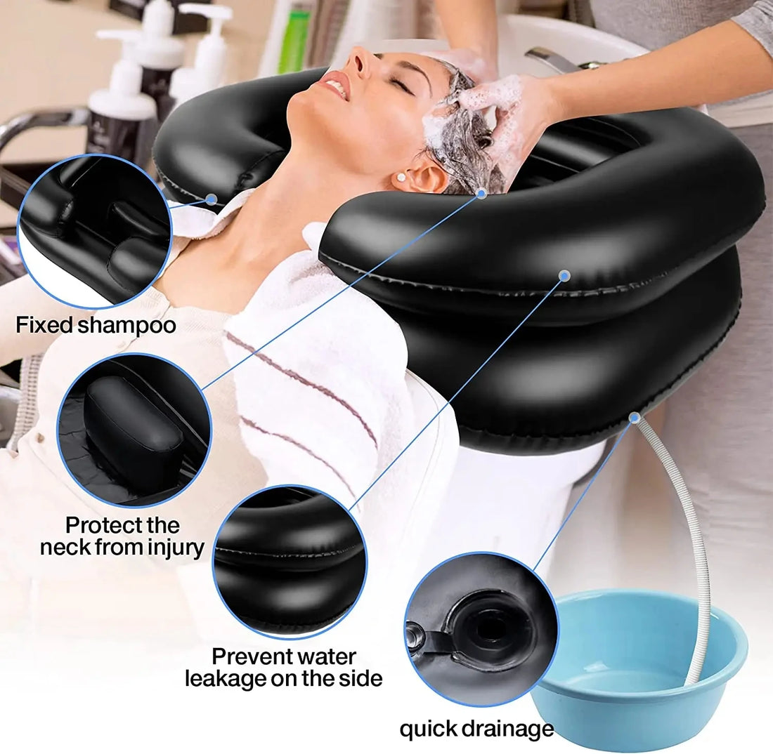 Inflatable Shampoo Basin with Drain Tube