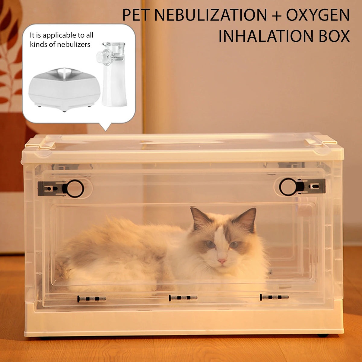 Foldable Pet Nebulizer Carrier with Mask