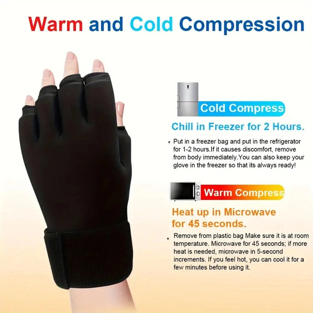 Reusable Hand Ice Pack Glove for Hot or Cold Compress