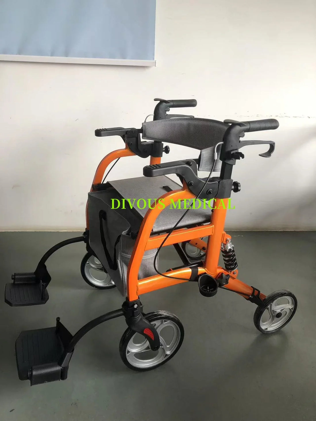 Four-Wheel Foldable Rollator Walker with Seat