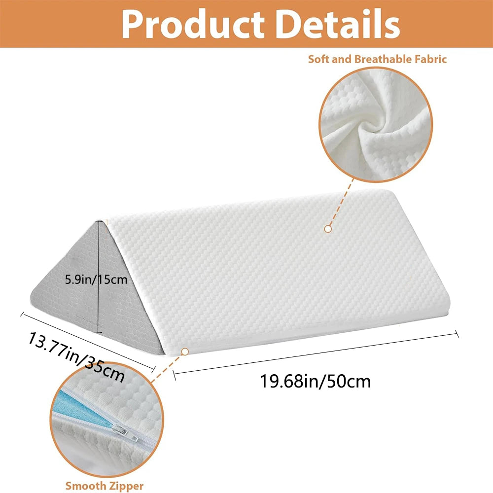 Bed Positioning Wedge Pillow for Back, Legs or Knees