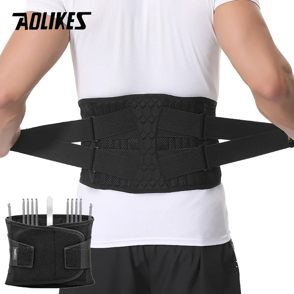 Adjustable Lumbar Back Support Belt with 10 Stays