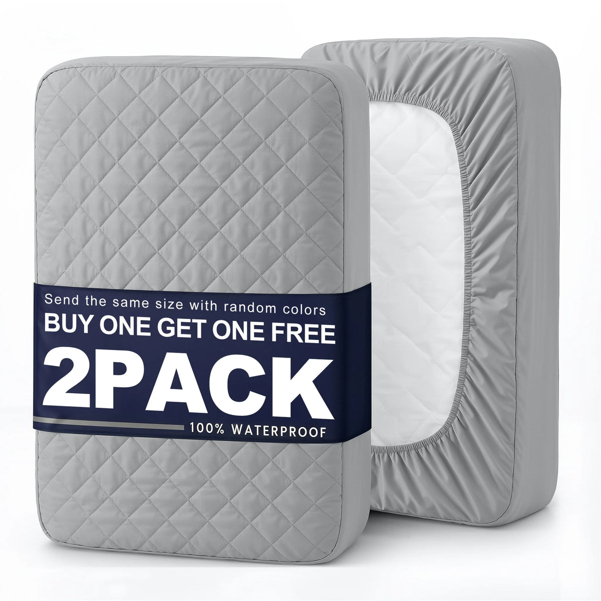 Quilted Waterproof Mattress Cover, 2 Pieces