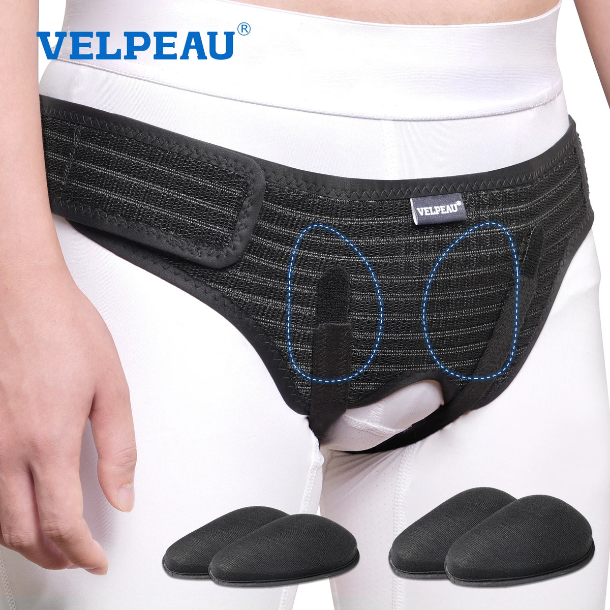 Adjustable Hernia Belt with 4 Compression Pads
