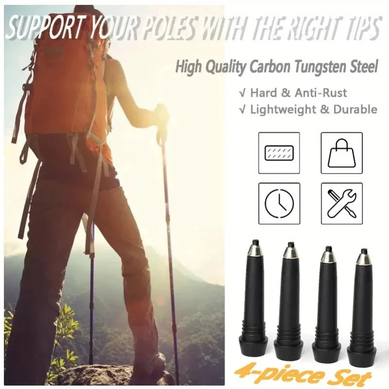 Rubber Tips for Walking Poles, 4, 8, or 12 Pack