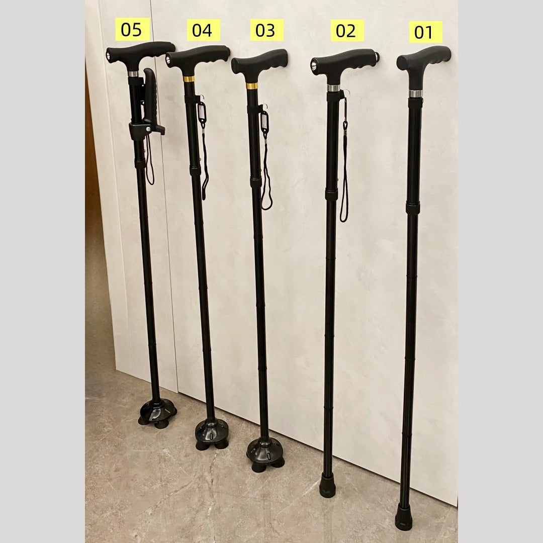 Folding Aluminum Cane with Adjustable Length