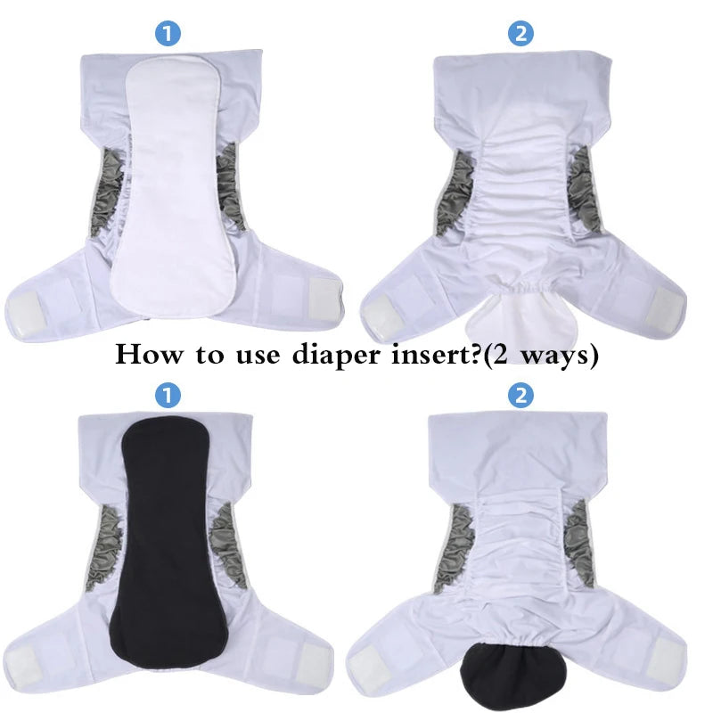 2-Pack Washable 5-Layer Adult Diapers