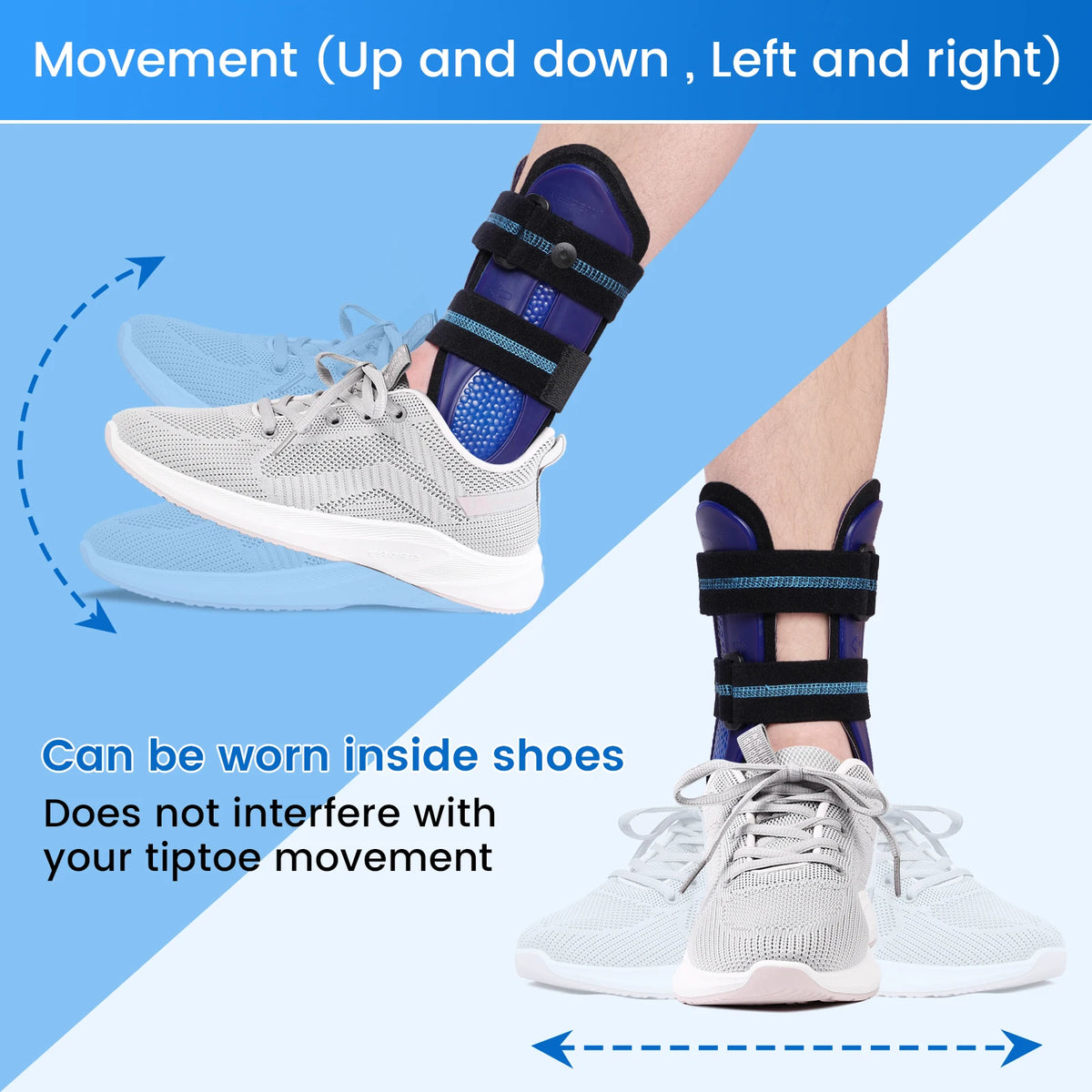 Adjustable Ankle Brace for Left or Right Foot