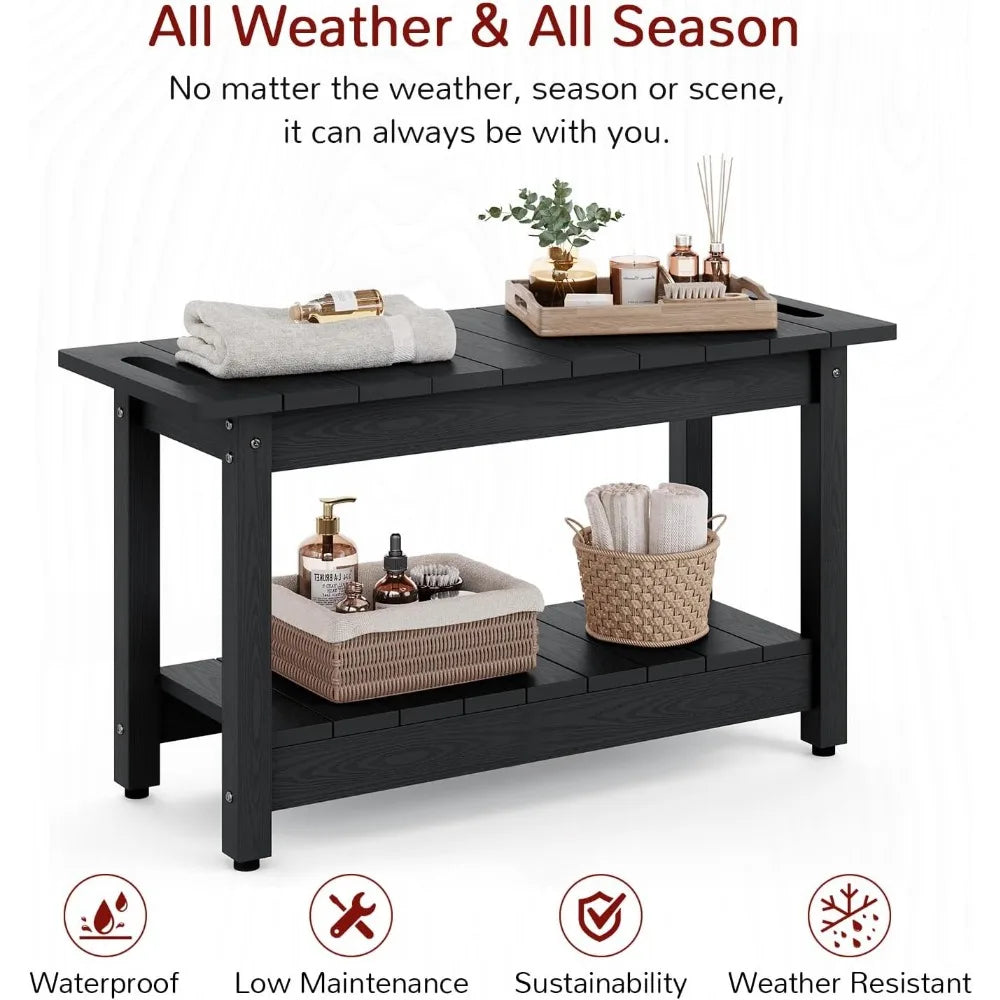 30-Inch Waterproof Non-Slip Shower Bench