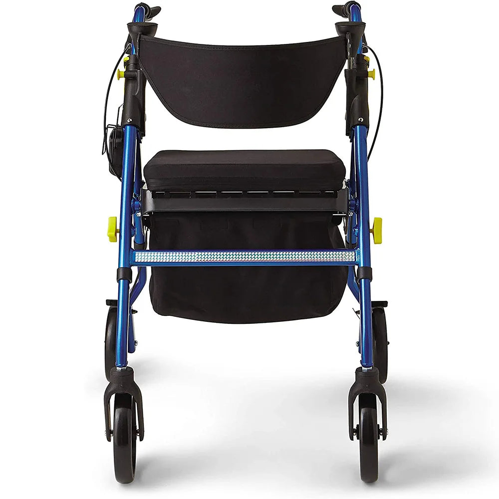 Four-Wheel Rollator Walker with Seat and Backrest