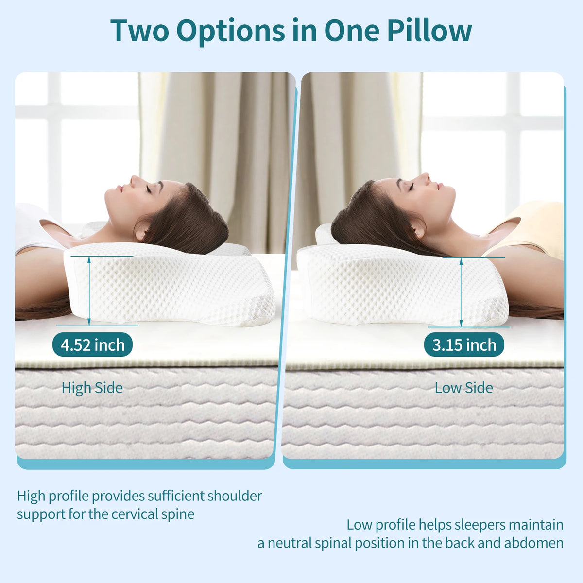 King Size Memory Foam Neck Pillow with Washable Cover