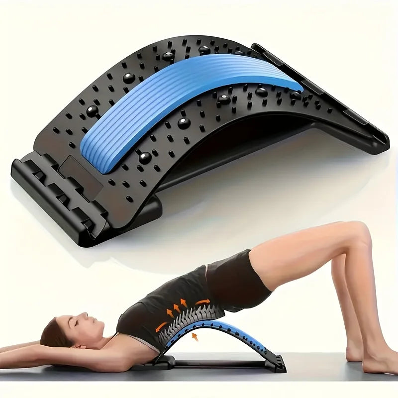 4-Level Adjustable Back Stretcher with Massage and Grip Handles