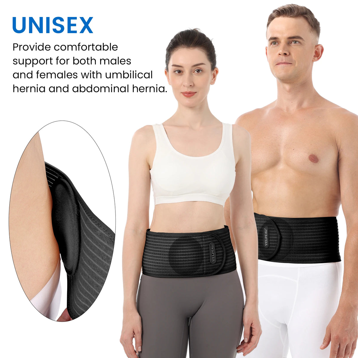 Adjustable Abdominal Hernia Belt with Compression Pad