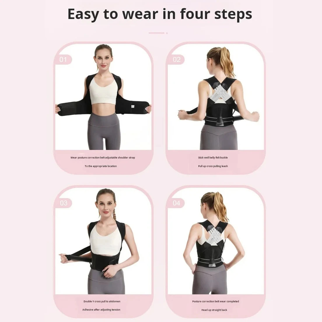 Adult Back Posture Support with Shoulder Straps
