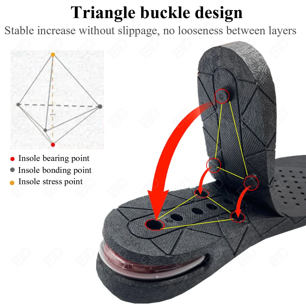 Adjustable Height-Increasing Insoles with Arch Support